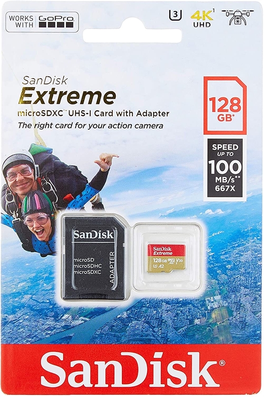 SanDisk Extreme Micro SD 128GB Package View