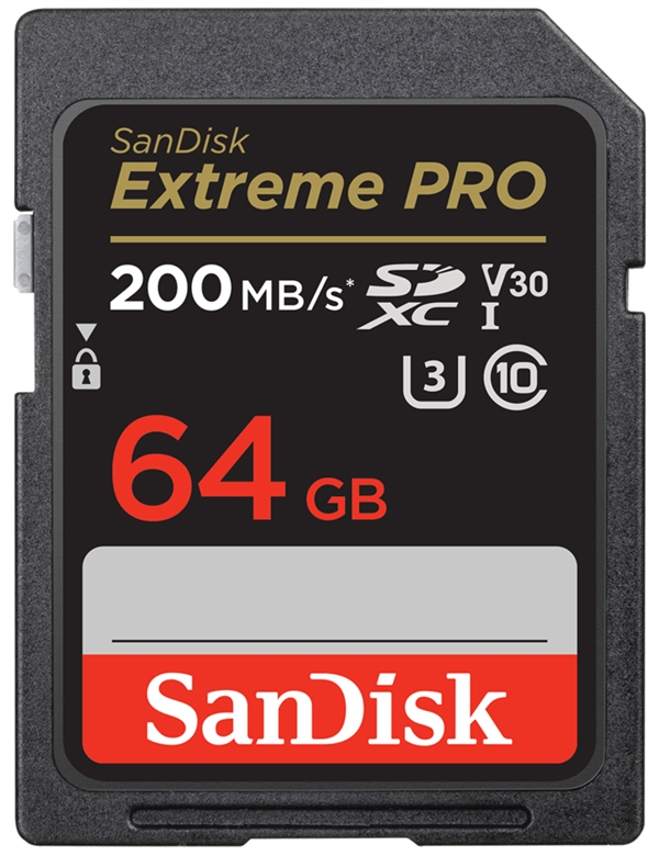 SanDisk Extreme Pro front view 64gb