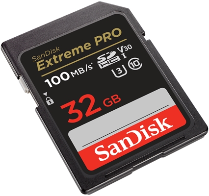 SanDisk Extreme Pro isometric left view 32gb