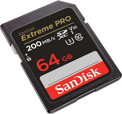 SanDisk Extreme Pro isometric left view 64gb