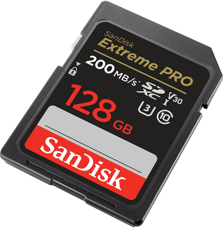 SanDisk Extreme Pro isometric right view 128gb