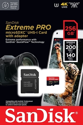 SanDisk Extreme PRO Micro package 256gb