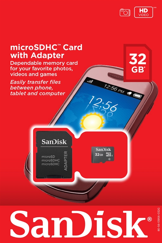 SanDisk MicroSDHC MicroSD 32GB Box