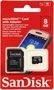 SanDisk MicroSDHC MicroSD 8GB Box