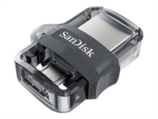 SanDisk Ultra Dual m3.0  - USB Flash Drive, 32 GB, USB 3.0, Type-A/Micro USB, Black