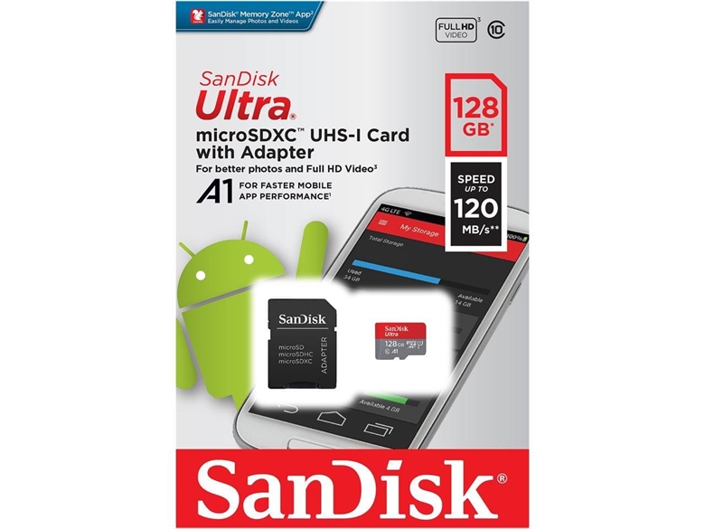 SanDisk Ultra Micro SD 128GB Package View
