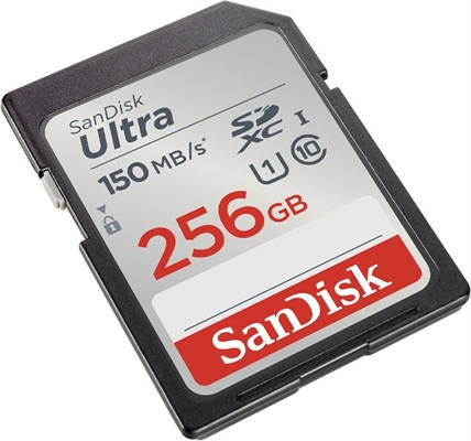 SanDisk Ultra SD 256GB Vista Isométrica Izquierda