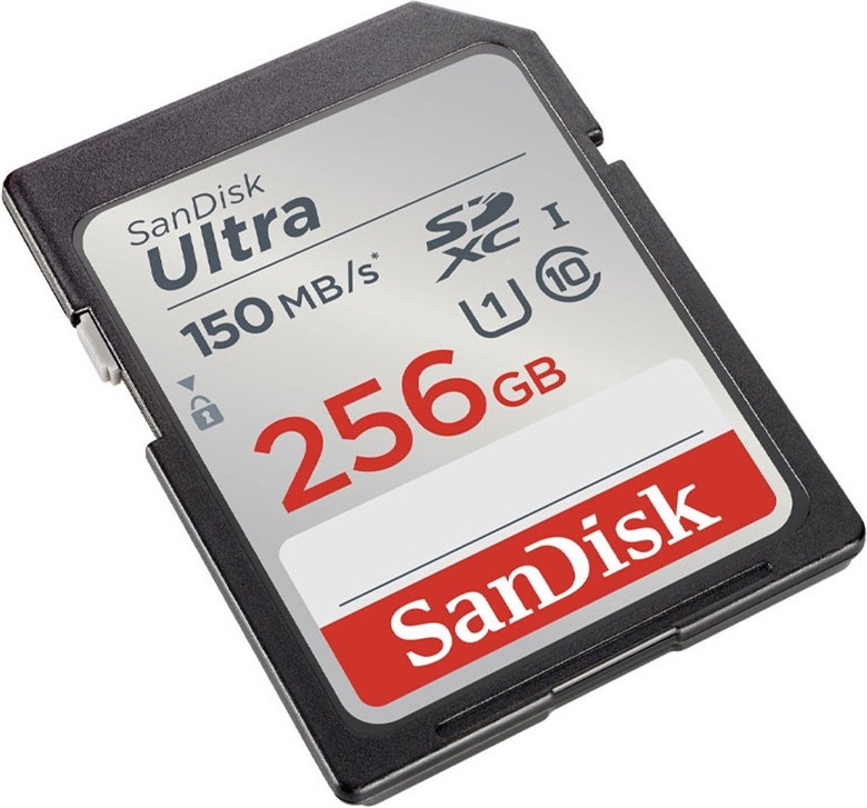 SanDisk Ultra SD 256GB Vista Isométrica Izquierda
