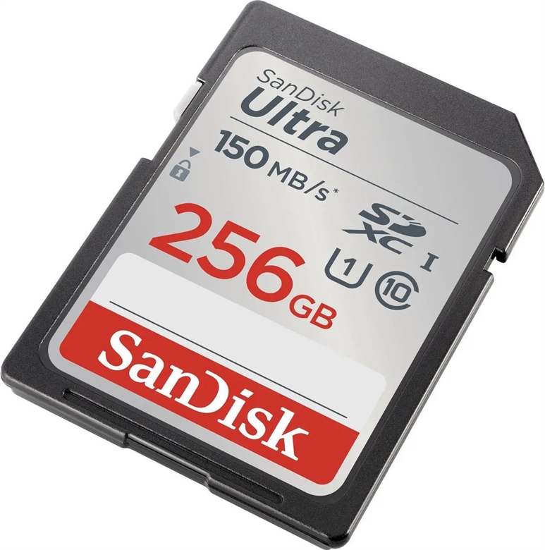 SanDisk Ultra SD 256GB Vista Isométrica Derecha