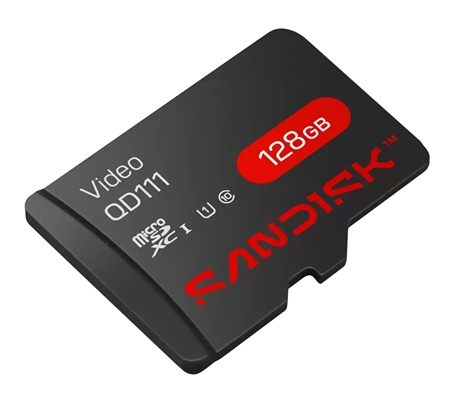 SanDisk Video 128GB microSDXC Memory Card-lateral View