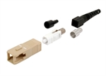 Quest Technology  - Conector de Fibra Óptica SC Simplex, Multimodo de Calidad Industrial, Virola Cerámica de 127 µm, Incluye Botas de Alivio de Tensión de 0.9 mm y 3.0 mm, Beige