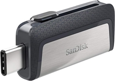 SanDisk Ultra Dual  - USB Flash Drive, 128 GB, USB 3.2 Gen 1, Type-A/Type-C, Black/Silver 
