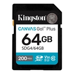 Kingston Canvas Go! Plus Gen 4 - Tarjeta de Memoria SDXC, 64GB, Clase 10, UHS-I U3, V30, Hasta 200MB/s