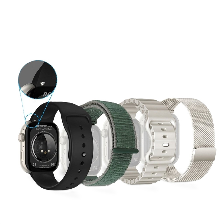 Reloj Inteligente SkeiWatch S40 Beige-Vista Posterior
