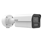Hikvision  - Cámara de Seguridad IP Tipo Tubo Inteligente 4MP con Micrófono y Altavoz Integrados y Visión Nocturna Infrarroja 50m, Lente Varifocal, Audio Bidireccional, Detección Humana con IA, DarkFighter, IP67, IK10, Blanco