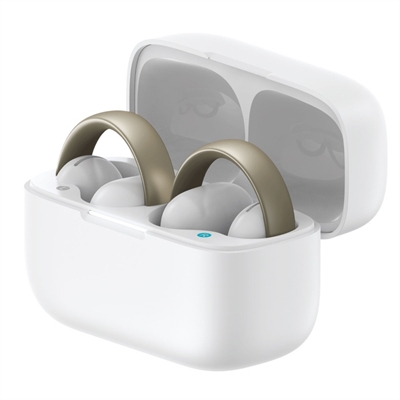 Soundcore AeroClip Open-Ear Earbuds with Charging Case-White-Side View