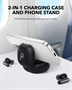 True Wireless Earbuds with Adaptive Noise Cancelling and Smart Charging Case-Phone stand view