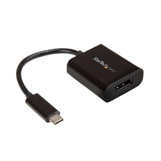 StarTech.com CDP2DP - Video Cable, Type-C male to DisplayPort female, Up to 7680 x 4320 at 30Hz, 14cm, Black