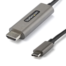 StarTech CDP2HDMM2MH - Adaptador de Video, USB-C Macho a HDMI Macho, Hasta 3840 x 2160, 2m, Gris
