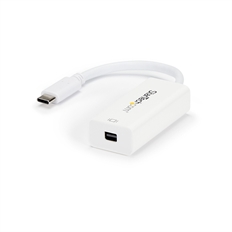 StarTech CDP2MDP - Video Adapter, USB-C Male to Mini DisplayPort Female, Up to 3840 x 2160 at 60Hz, 14cm, White