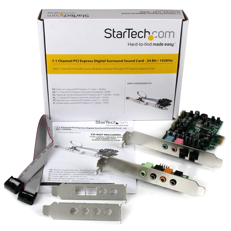 StarTech.com PEXSOUND7CH Tarjeta de Sonido PCIe de 7.1 Canales Contenido de la caja