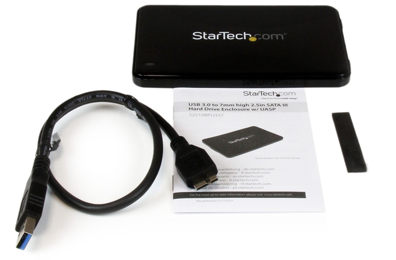 StarTech.com S2510BPU337 Drive Enclosure 2.5" SATA SSD Package Contents