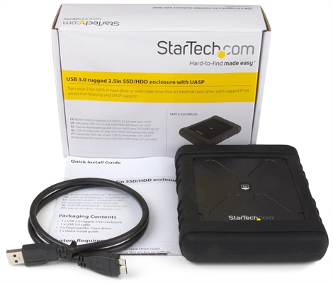 StarTech.com S251BRU33 2.5" HDD SSD Hard Drive Enclosure Package Contents