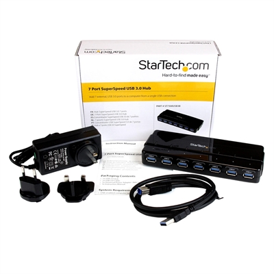 StarTech.com ST7300USB3B Hub USB 3.0 de 7 Puertos Vista Contenidos del Paquete 2