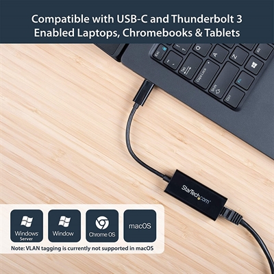 StarTech.Com US1GC30B USB Type-C to Ethernet Adapter Compatible Systems