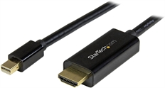 StarTech MDP2HDMM2MB - Cable de Video, Mini DisplayPort Macho a HDMI Macho, Hasta 3840 x 2160 a 30Hz, 2m, Negro