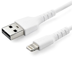 StarTech RUSBLTMM1M - Cable USB, Lightning Macho a USB Tipo-A Macho, USB 2.0, 1m, Blanco