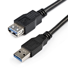 StarTech SuperSpeed - Cable USB, USB 3.0 Tipo-A Macho a USB Tipo-A Hembra, 2m, Negro