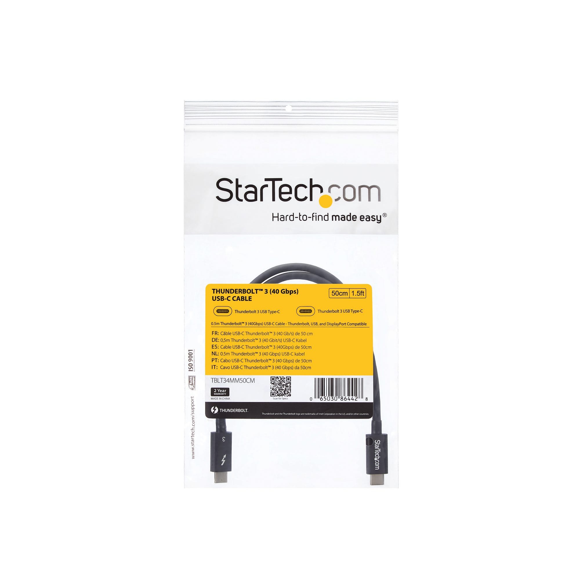 StarTech.com Cable de 50cm de Carga USB A a USB C, Cable USB Tipo