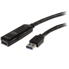 StarTech USB3AAEXT10M - Cable USB, USB 3.0 Tipo-A Hembra a USB Tipo-A Macho, 10m, Negro