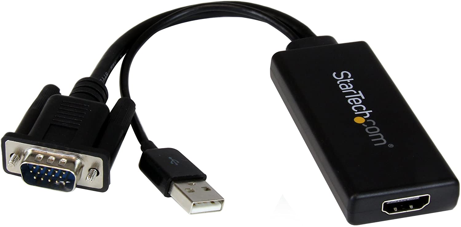 CABLE ADAPTADOR DE VGA MACHO A HDMI HEMBRA CON AUDIO Y CABLE USB TRAUTECH –  Compukaed