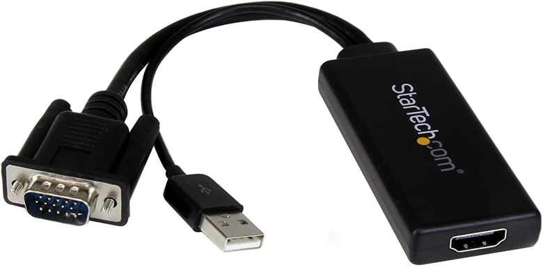 Onten Adaptador VGA a HDMI, 1080P VGA a HDMI (hombre a hembra) para  computadora, computadora de escritorio, laptop, PC, monitor, proyector,  HDTV con cable de audio y cable USB (negro) : Electrónica 