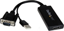 StarTech VGA2HDU Cable de Video VGA Macho a HDMI Hembra con Audio USB