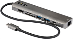 StarTech.com DKT30CHSDPD1  - Docking Station, USB Type-C Male to HDMI, USB Type A, USB Type C, MicroSD, SSD/MMC Slot, RJ-45 Male, USB 3.1 Gen 2, 30cm, Black and Space Gray