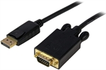 StarTech.com DP2VGAMM6B - Cable de Video, DisplayPort Macho a VGA Macho, Hasta 2048 x 1280p, 182.88cm, Negro