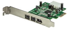 StarTech.com PEX1394B3LP - Adaptador Tarjeta FireWire PCIe, 2 puertos FW 800, 1 puerto FW 400