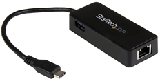 StarTech.com US1GC301AU - USB-C Network Adapter with Extra USB, USB 3.2, Ethernet, Up to 5Gbps