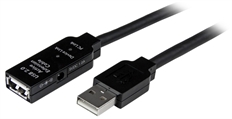 StarTech.com USB2AAEXT15M - Active USB Cable Extension, USB Type-A Male to USB Type-A Female, USB 2.0, 15m, Black