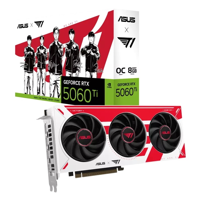 T1-RTX5060TI-O8G-GAMING ASUS T1 GeForce RTX 5060 Ti Graphics Card-General View