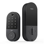 TP-Link Tapo DL110 - Cerradura Inteligente Wi-Fi, Huella Digital, Teclado Numérico, Bluetooth, Control Remoto, Timbre Integrado, Negro