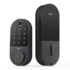 TP-Link Tapo DL110 - Cerradura Inteligente Wi-Fi, Huella Digital, Teclado Numérico, Bluetooth, Control Remoto, Timbre Integrado, Negro