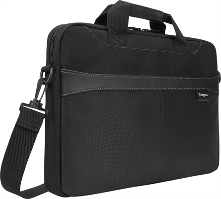 Targus Business Casual Maletin para Laptop, Negro, 15.6" TSS898LP-70 Vista Lado Iquierdo y correas