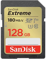 SanDisk Extreme - Memoria SD, 128GB, Clase 10