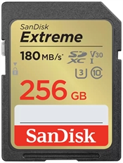 SanDisk Extreme - Memoria SD, 256GB, Clase 10