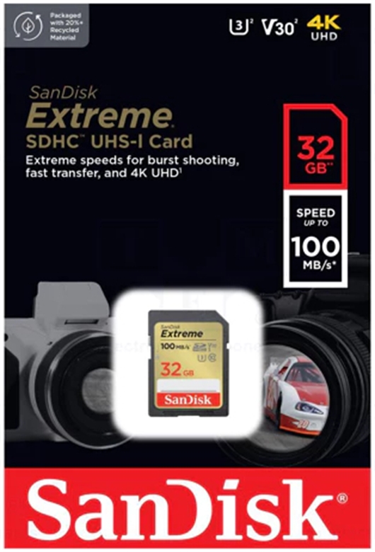 Tarjeta SanDisk Extreme SD package 32GB