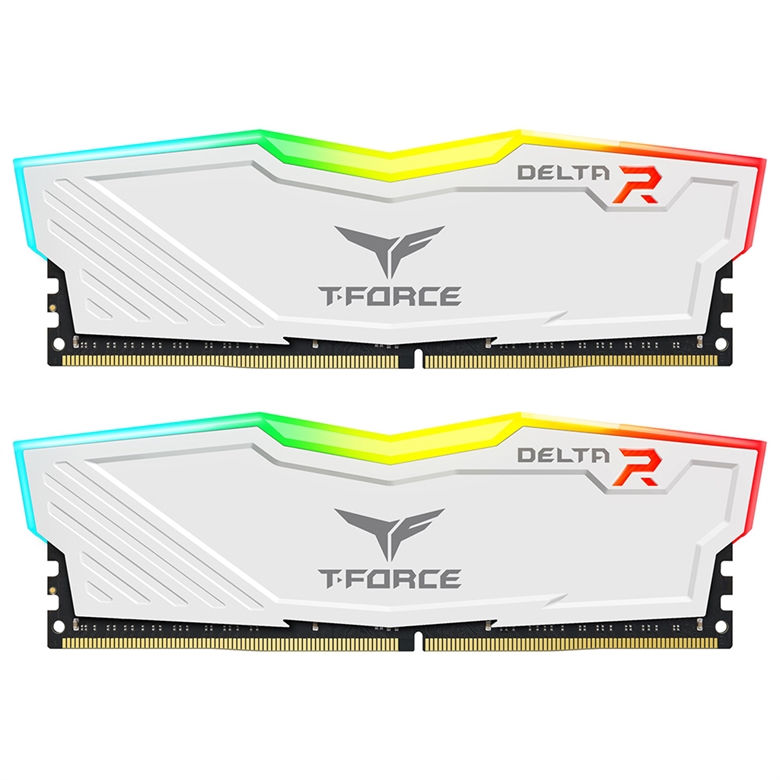 TEAMGROUP T-FORCE DELTA RGB White - RAM TF4D416G3600HC18JDC01 front view